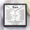 Load image into Gallery viewer, To My Son Artisan Cross Necklace with Snake Chain