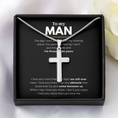 Load image into Gallery viewer, To My Man Artisan Cross Necklace with Snake Chain