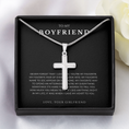 Load image into Gallery viewer, To My Boyfriend Cross Necklace with Snake Chain