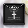 Load image into Gallery viewer, To My Man Cross Necklace with Snake Chain