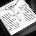 Load image into Gallery viewer, To My Dearest Grandson Artisan Cross Necklace with Snake Chain