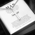 Load image into Gallery viewer, To My Man Cross Necklace with Snake Chain
