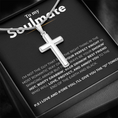 Load image into Gallery viewer, To My Soulmate Artisan Cross Necklace with Snake Chain