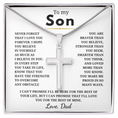 Load image into Gallery viewer, To My Son Artisan Cross Necklace with Snake Chain