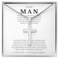 Load image into Gallery viewer, To My Man Cross Necklace with Snake Chain