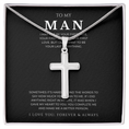 Load image into Gallery viewer, To My Man Cross Necklace with Snake Chain
