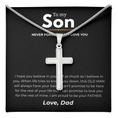 Load image into Gallery viewer, To My Son Artisan Cross Necklace with Snake Chain