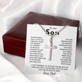 Load image into Gallery viewer, To My Son Artisan Cross Necklace with Snake Chain
