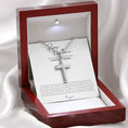 Load image into Gallery viewer, Promise Cross Necklace with Snake Chain