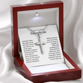 Load image into Gallery viewer, To My Dearest Grandson Artisan Cross Necklace with Snake Chain