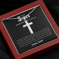 Load image into Gallery viewer, To My Son Artisan Cross Necklace with Snake Chain