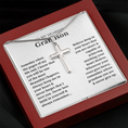 Load image into Gallery viewer, To My Dearest Grandson Artisan Cross Necklace with Snake Chain