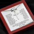 Load image into Gallery viewer, To My Son Artisan Cross Necklace with Snake Chain