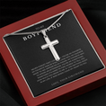 Load image into Gallery viewer, To My Boyfriend Cross Necklace with Snake Chain