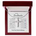 Load image into Gallery viewer, To My Soulmate Artisan Cross Necklace with Snake Chain