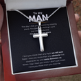 Load image into Gallery viewer, To My Man Artisan Cross Necklace with Snake Chain