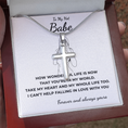 Load image into Gallery viewer, To My Hot Babe Artisan Cross Necklace with Snake Chain
