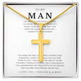 Load image into Gallery viewer, To My Man Cross Necklace with Snake Chain