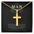 Load image into Gallery viewer, To My Man Cross Necklace with Snake Chain