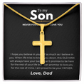 Load image into Gallery viewer, To My Son Artisan Cross Necklace with Snake Chain