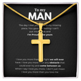 Load image into Gallery viewer, To My Man Artisan Cross Necklace with Snake Chain