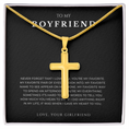 Load image into Gallery viewer, To My Boyfriend Cross Necklace with Snake Chain