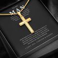 Load image into Gallery viewer, To My Man Cross Necklace with Snake Chain