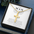 Load image into Gallery viewer, To My Man Cross Necklace with Snake Chain