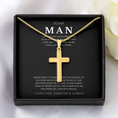 Load image into Gallery viewer, To My Man Cross Necklace with Snake Chain