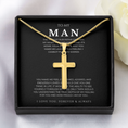 Load image into Gallery viewer, To My Man Cross Necklace with Snake Chain