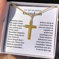 Load image into Gallery viewer, To My Dearest Grandson Artisan Cross Necklace with Snake Chain