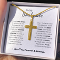 Load image into Gallery viewer, To My Soulmate Artisan Cross Necklace with Snake Chain