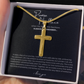 Load image into Gallery viewer, Promise Cross Necklace with Snake Chain