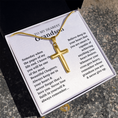 Load image into Gallery viewer, To My Dearest Grandson Artisan Cross Necklace with Snake Chain