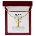 Load image into Gallery viewer, To My Man Cross Necklace with Snake Chain