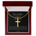 Load image into Gallery viewer, Prosonalized Promise Cross Necklace with Snake Chain