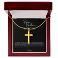 Load image into Gallery viewer, Promise Cross Necklace with Snake Chain