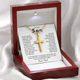 Load image into Gallery viewer, To My Son Artisan Cross Necklace with Snake Chain