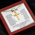Load image into Gallery viewer, To My Son Artisan Cross Necklace with Snake Chain