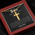 Load image into Gallery viewer, To My Son Artisan Cross Necklace with Snake Chain