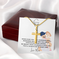 Load image into Gallery viewer, To My Son Artisan Cross Necklace with Snake Chain