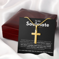 Load image into Gallery viewer, To My Soulmate Artisan Cross Necklace with Snake Chain