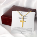 Load image into Gallery viewer, Promise Cross Necklace with Snake Chain