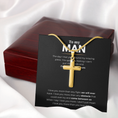Load image into Gallery viewer, To My Man Artisan Cross Necklace with Snake Chain
