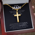 Load image into Gallery viewer, To My Man Artisan Cross Necklace with Snake Chain