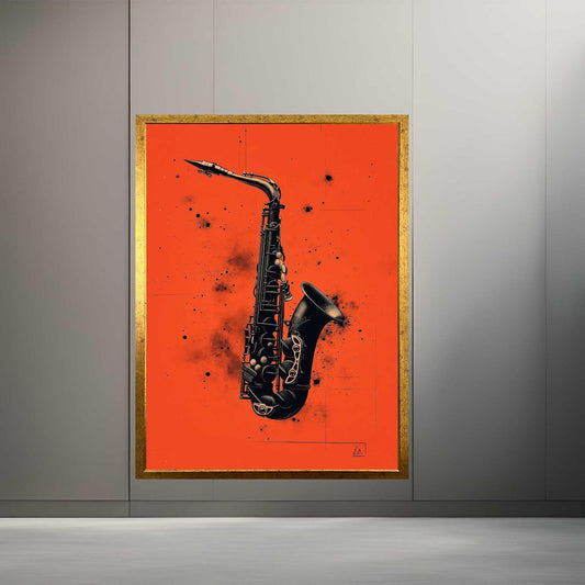 Saxophone Musical Instruments Music Decor Dining Room Art Kitchen Decor Painting Print Modern Wall Art Print, Unframed | 5 Size, 8x12 to 27x40 inch