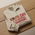 Load image into Gallery viewer, Embroidered Hoosiers Champs Sweatshirt: Rose & Peach Bowl 2025 National Champions Quarter-Zip Sweatshirt, Hoodie Sweatshirt T-Shirt