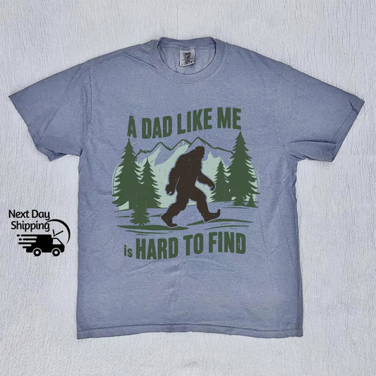 Retro Funny Bigfoot Dad Shirt, Funny A Dad Like Me Is Hard To Find T-Shirt, Popular Fathers Day Shirt, Fathers Day Gift, Cool Dad Gift