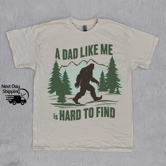 Retro Funny Bigfoot Dad Shirt, Funny A Dad Like Me Is Hard To Find T-Shirt, Popular Fathers Day Shirt, Fathers Day Gift, Cool Dad Gift