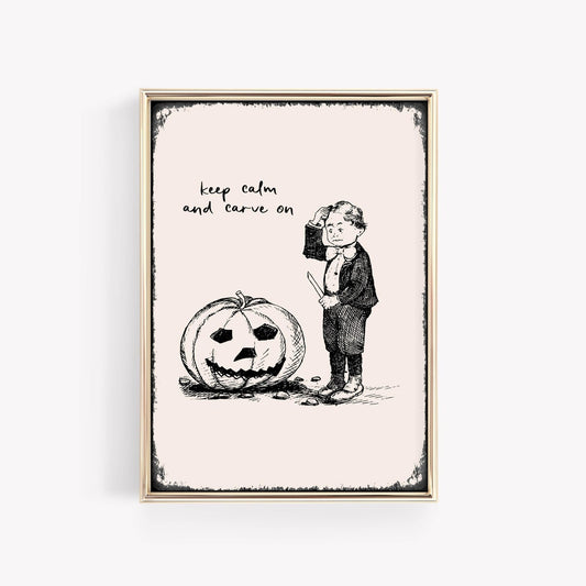 Halloween Wall Art, , Halloween Decorations, Vintage Halloween Poster, Pumpkin Wall Art, Trendy Fall Decor, Room Decor, Unframed – 5 Size, 8x12 to 27x40 inch
